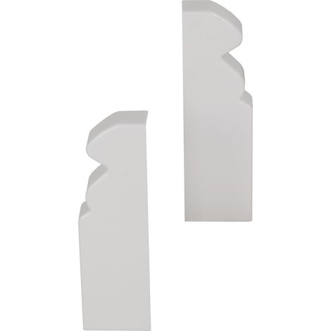 PROVISTON Endstück für Sockelleiste Berliner Profil 16 x 58 mm MDF foliert Weiß annährend RAL 9016 Hamburger Fußleiste