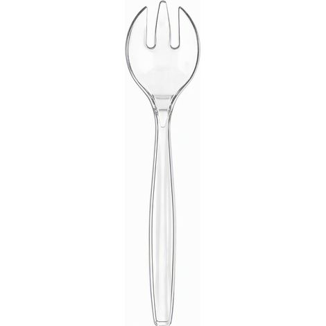 Fourchette de service en plastique transparent format très grand, préhensible, pour buffet, réception et pique-nique (1/5)