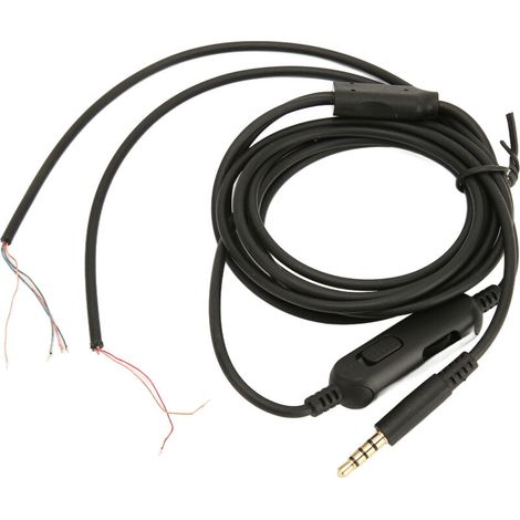 Câble de rechange pour casque gamer avec contrôle de volume et connecteur doré, compatible HyperX, 2 mètres (1/5)