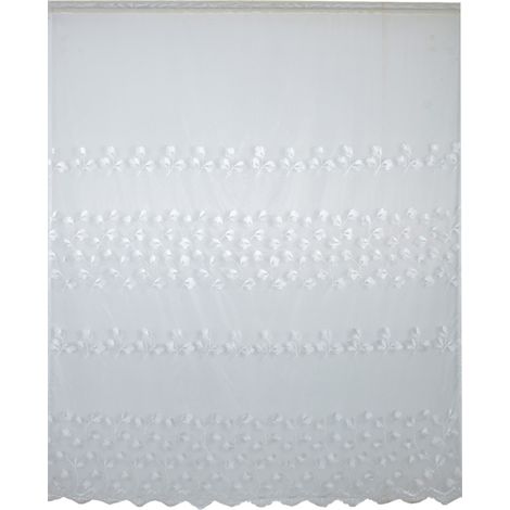 Rideau En Polyester Pour Fenêtre - Voile Respirant Anti-UV - Décoration Chambre Salon Bureau - Blanc 1 Pièce (1/5)