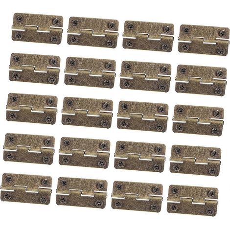 50 charnières miniatures antiques pour meubles avec vis, idéales pour les petits bijoux. (1/5)