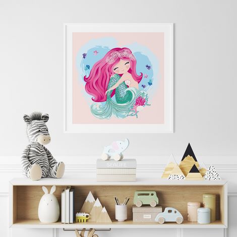 Poster / Affiche carrée Enfants - Sirène - 50x50 cm (1/3)