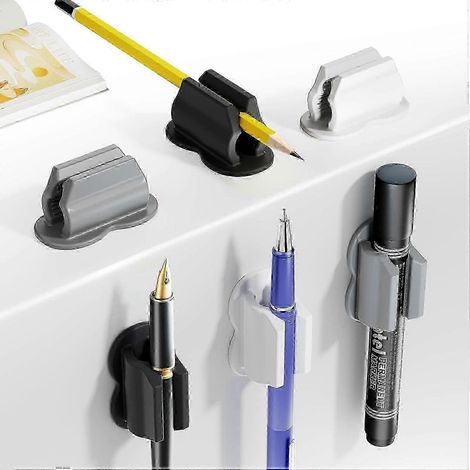 Lot de 6 porte-stylos améliorés, porte-crayons adhésifs pour bureau et mur, porte-marqueurs, porte-crayons, porte-stylos pour bloc-notes, organiseur de bureau 2025 (1/5)