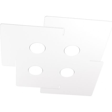Plafonnier Led Echo Top Light En Métal Blanc Rectangulaire Avec 4 Douilles D'Ampoule Gx53 (1/4)