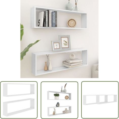 Étagères cube murales 2 pcs Blanc 100x15x30 (1/5)