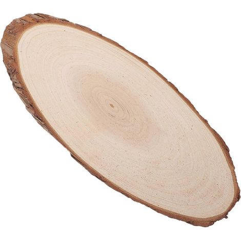 Centre de table rond en bois, décoration en bois brut, découpe en bois, tranche de bois vierge (1/5)