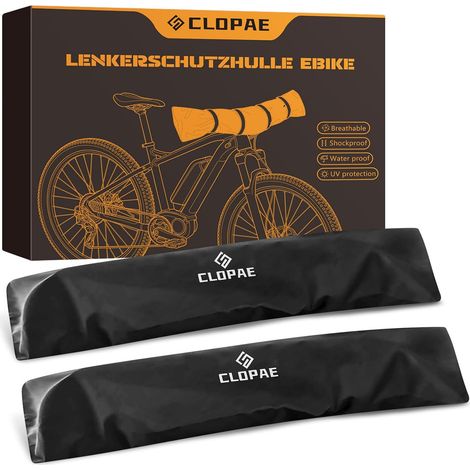 CLOPAE Housse de Protection de Guidon pour Vélo Électrique - Avec Fermetures Éclair et 4 Attaches - Pour Porte-Vélo et Transport (1/5)