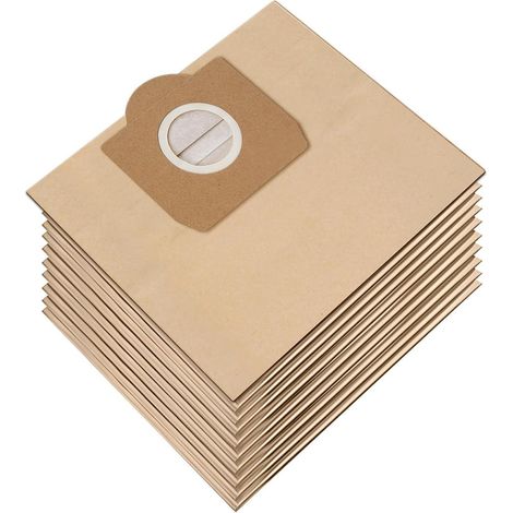 Paquete de 10 bolsas de filtro de papel de repuesto para aspiradoras Kärcher WD3, WD3P, MV3 (6.959-130.0, 80x22cm)