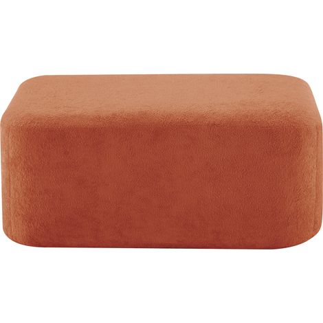 Puf otomano de terciopelo naranja 96 x 69 x 45 cm (1/5)