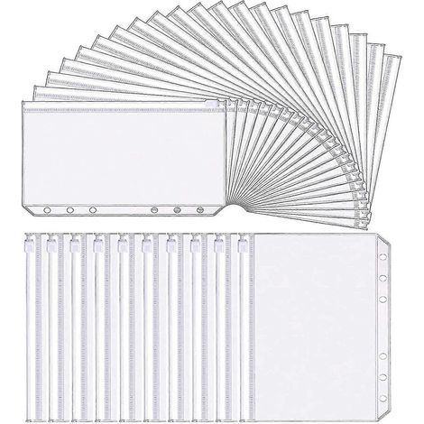 35pc A6 6 trous Binder Pockets Imperméable à l’eau Pvc Cash Budget Enveloppes Zipper Binder Pouches pour A6 Non (1/5)