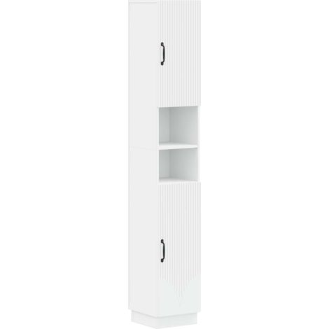 vidaXL Armadio da Bagno con Ripiano Aperto HOORN Bianco (1/5)