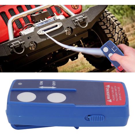 Universelle Funkfernbedienung für 12V/24V-Seilwinden (Fernbedienung und Empfänger im Lieferumfang enthalten, Fernbedienung mit eingebauter Batterie) (KLS-203X) Blau, Batterie im Lieferumfang enthalten (1/5)