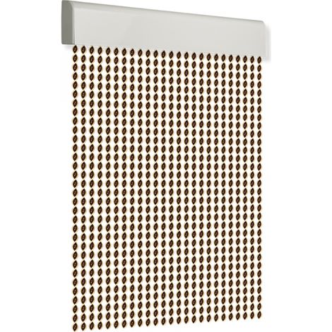 Tenda per porta 120x210cm cordino a spirale n. 2 marrone-beige (1/3)