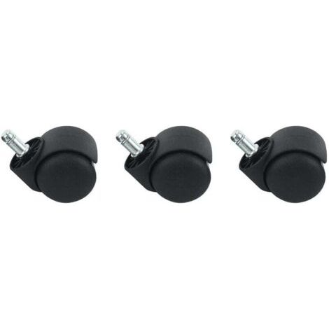 Jeu De 5 Roulettes Pour Chaise De Bureau 50mm Noir (1/3)