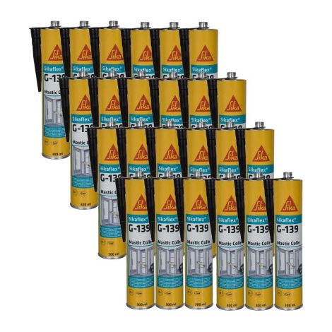 Lot de 24 mastic-colle à prise rapide SIKA Sikaflex G 139 - Noir - 300ml