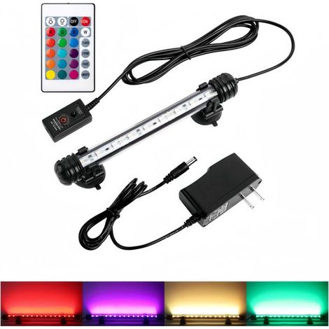 18 cm große, tauchfähige LED-Leuchte, zweifarbig (weiß und blau), geeignet für Aquarien, mit Timer und einstellbarer Helligkeit geeignet für Meerwas (1/5)