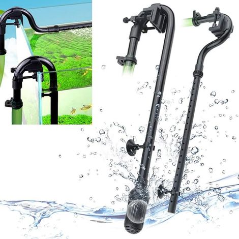 Aquarium Water Inlet Outlet Tube Kit for Aquarium External Filter Water Pipe Fittings Water Inlet Tube Kit Black (1/4)