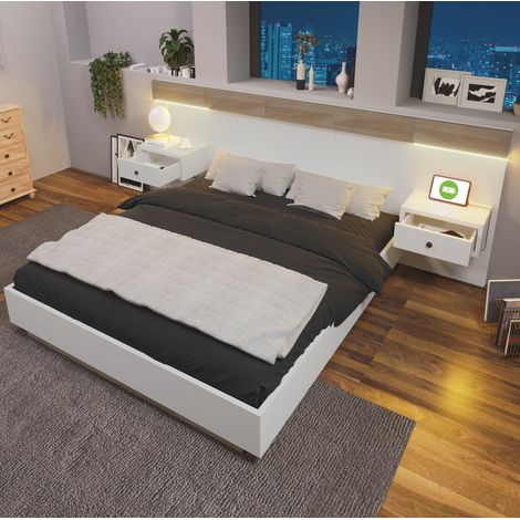 Bett Doppelbett Bettgestell Ladefunktion 160x200 OKMYHOME (1/5)