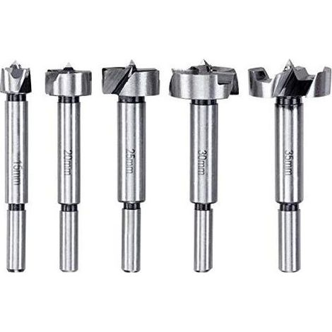 Kwb set 5 punte forstner varie misure 15, 20, 25, 30 e 35 mm per legno in acciaio by Einhell