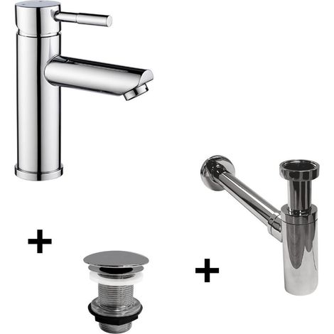 Grifo de pico bajo TAP + válvula LIV + sifón SIMON