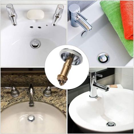 Bouchon De Vidange - Pop Up En Laiton - Diamètre 38 Mm - Pour Lavabo Et Baignoire - Jaune (1/4)