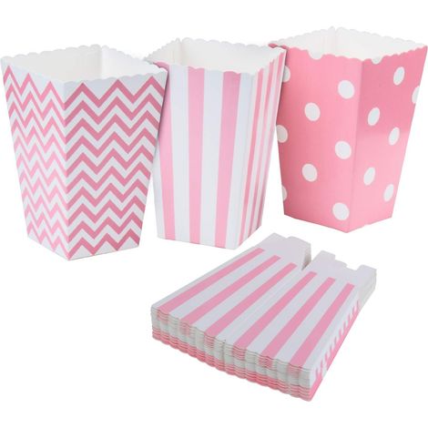 Boîte À Popcorn - Boîte À Bonbons Et Snacks Pour Fête - Rose - Lot De 36 (1/5)