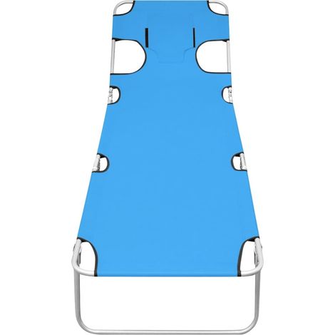 Maison Exclusive - Lettino Prendisole Pieghevole Poggiatesta Acciaio Blu Turchese