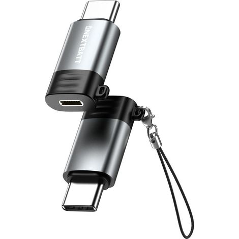 Adaptador NEXTBATT Lightning hembra a USB-C 2.0 - Negro/Gris