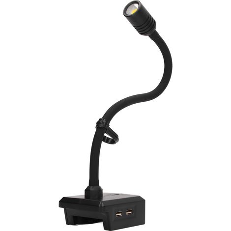 Lampe de travail à col de cygne LED compatible avec la batterie au lithium Makita 18V max, double interface USB, lampe de travail réglable à trois niveaux avec crochet. (1/5)