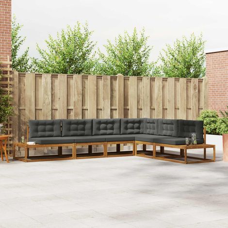 vidaXL Ensemble de canapés d'extérieur Naturel et Anthracite (1/5)