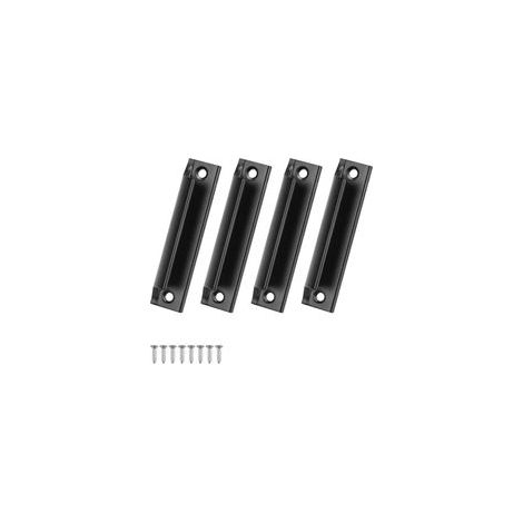 Poignée de Porte en Aluminium,4 Pièces Poignée D'armoire Incurvée Noire, Poignée de Porte de Patio Extérieure de Style Nordique pour Tiroir, Porte Coulissante, Porte, Balcon à la Maison (1/5)