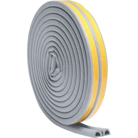 Door Weather Stripping, Self Adhesive Foam Seal Strip, Soundproofing Rubber Seal Strip and Windows Gap Blocker, Anti-Collision D-Shape Door Seal Strip 32.8 ft (Gray) (1/5)