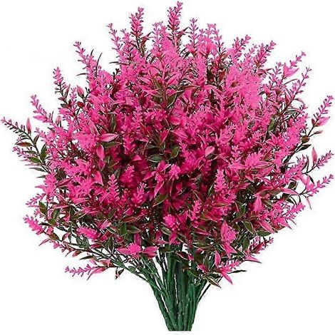 8 bouquets de lavande artificielle en plastique résistant aux UV pour la décoration intérieure idéale pour les terrasses d'hôtels et les jardins. (1/5)