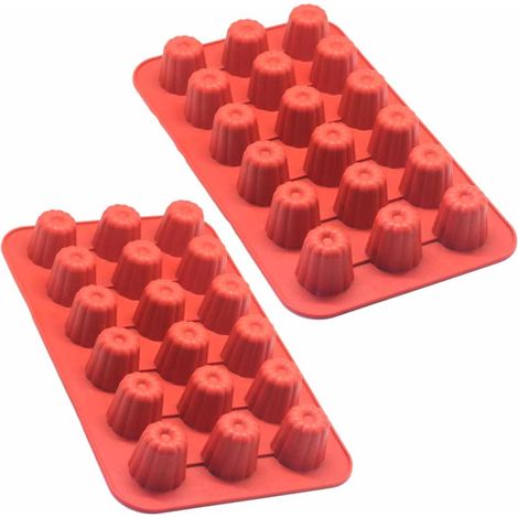 Un moule en silicone pour 18 mini canelés, un petit moule à gâteau, avec une capacité d'un seul trou d'environ 23 ml et une hauteur de 32 mm. (1/5)
