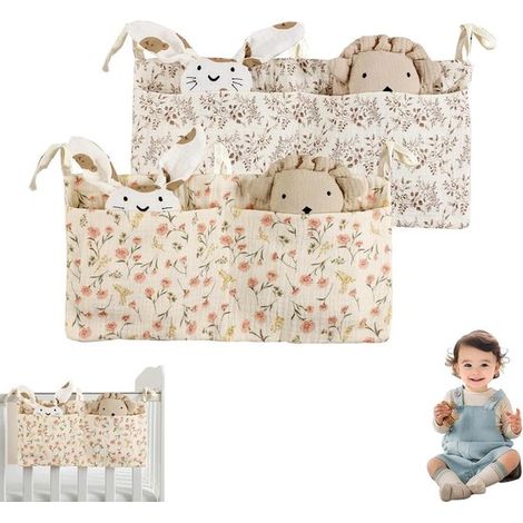 Borsa portaoggetti per culla con due scomparti - Borsa portaoggetti per culla - Borsa portaoggetti per culla con due tasche (1/5)