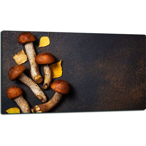 PLAQUE DE PROTECTION EN VERRE POUR CUISINIÈRE 90x52 CHAMPIGNONS (1/5)