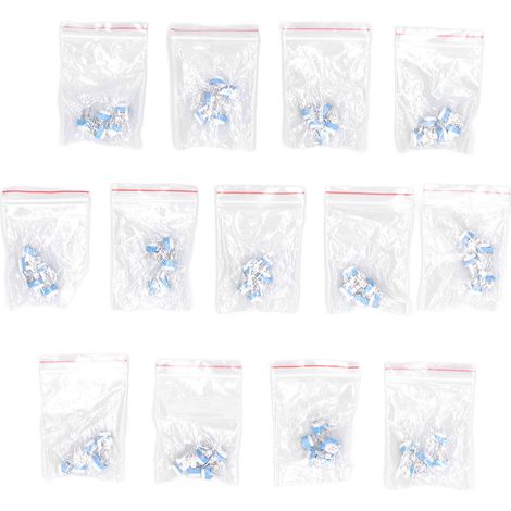 65pcs Résistances Variables 100Ω à 1MΩ Potentiomètres Horizontaux Blancs Bleus pour Appareils Électroménagers Sécurité Électronique (1/5)