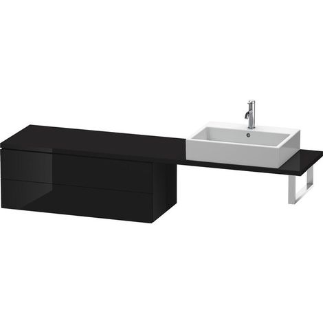 Consolle bassa L-CUBE 1020x477x400mm nero lucido
