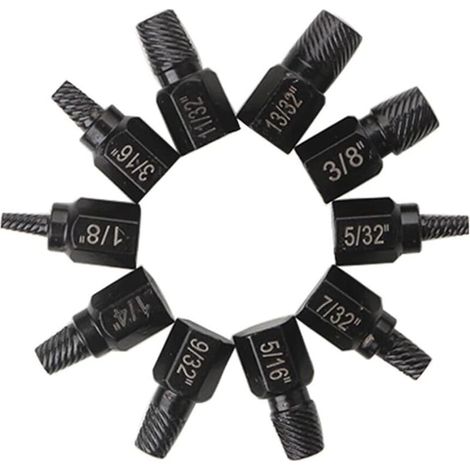 CREA Extracteur de vis Torx 10 pièces, outil de retrait de boulons et d'écrous, jeu d'extracteurs de boulons ronds – Tête solide