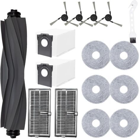 Zubehör für Dreame X40 Ultra / X40 Pro / S30 Pro Saugroboter – 6 Tücher, 2 Beutel, 4 Seitenbürsten, 2 Filter – Strapazierfähige Nylonbürste (1/5)