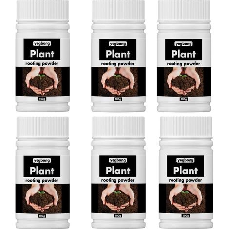FLAMMKRAFT-6 flacons de poudre d'enracinement rapide pour plantes et fleurs, adaptée au repiquage et à l'élevage de plants - 100g (1/5)