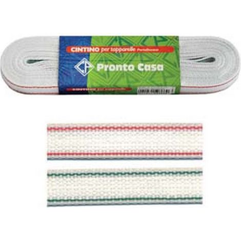 12MS CINTINO NYLON RIGATO ROSSO E VERDE PER AVVOLGIBILI IN MATASSINE - mt.7x mm.22h. in matassina