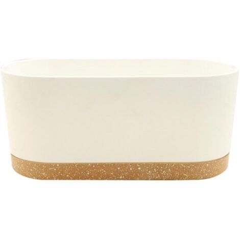 BUNTHAUS Planteur rectangulaire, jardinière en plastique, jardinière pour légumes, balcon, jardinière simple, chambre à coucher balcon salon jardinière (blanc, A)40 x 17,8 cm (1/5)
