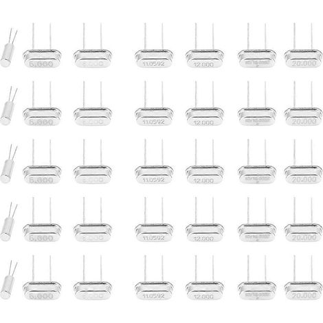 35-teiliges Quarz-Oszillator-Set mit 7 Werten: 32,768 kΩ, 6 MHz, 8 MHz, 11,0592 MHz, 12 MHz, 16 MHz, 20 MHz
