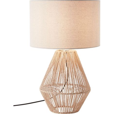 BRILLIANT lampe, lampe de table Laraine naturel / beige, 1x A60, E27, 42W, avec interrupteur à cordon (1/5)