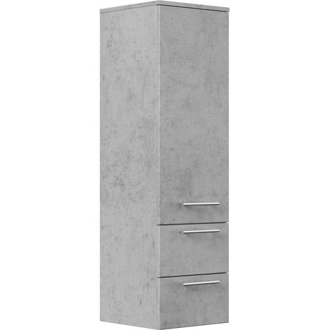 Hochschrank 120 cm in Beton mit Glaseinlagen (1/4)