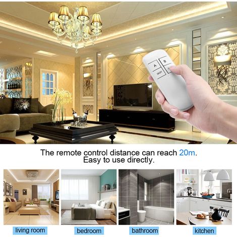 Télécommande sans fil 220V pour lampe, récepteur émetteur interrupteur à distance 2 canaux, système de contrôle de lumière (1/5)