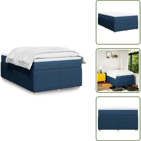 Boxspringbett mit Matratze Blau 120x200 cm Stoff - Boxspringbett - Boxspringbetten - Bett - Bett Mit Stauraum (1/5)