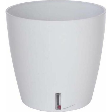 Vaso di fiori rotondo - RIVIERA - Eva New - Plastica - Ø 30 x H 27,5 cm - 14,5 L - Bianco