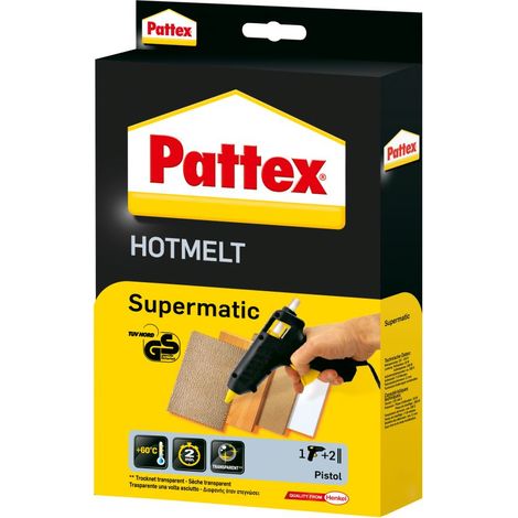 Pistola de pegamento caliente Supermatic Capacidad de unión 4,5 g/min 7-10 min 11mm PATTEX (1/2)